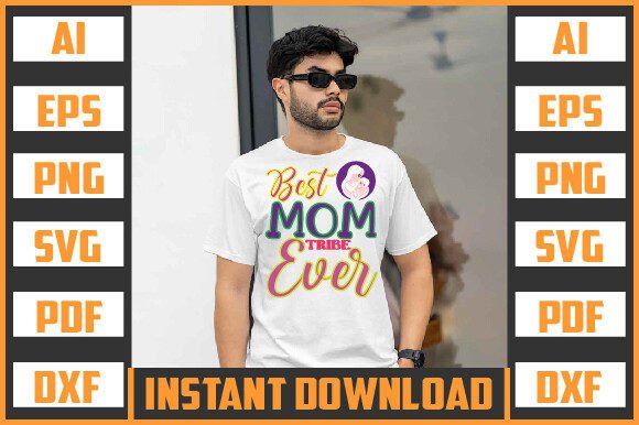 BEST MOM TRIBE EVER SVG Design: Graphics & Crafts