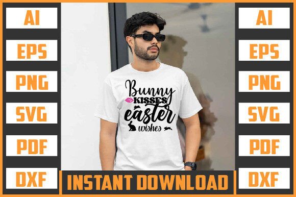 BUNNY KISSES EASTER WISHES SVG: Graphics for Crafts and Marketing