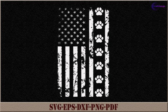 Dog Paws with American Flag Shirt SVG