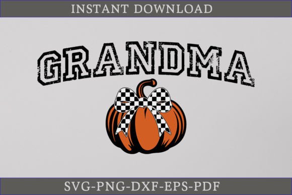 Grandma Pumpkin SVG Coquette Bow SVG