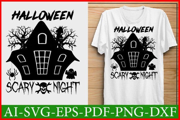 Halloween Seary Night Svg Design: Graphics & Crafts
