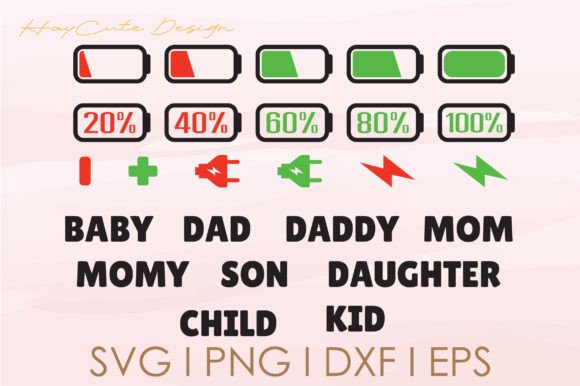Matching Family Low Battery Svg Bundle: Graphics and Crafts