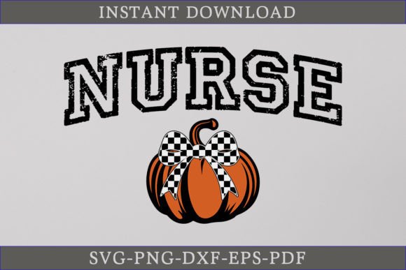 Nurse Pumpkin SVG Coquette Bow SVG File