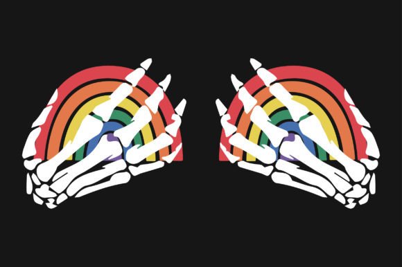 Skeleton Pride LGBT Gay SVG Graphics