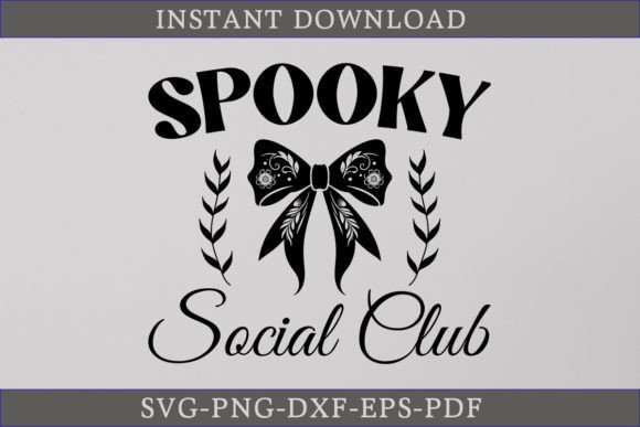 Spooky Social Club SVG Coquette Bow SVG