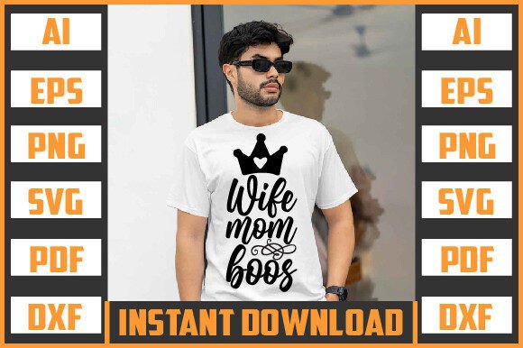 WIFE MOM BOOS SVG Design: Graphics for Crafts and Content